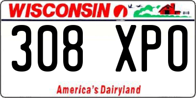 WI license plate 308XPO