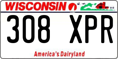 WI license plate 308XPR