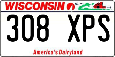 WI license plate 308XPS