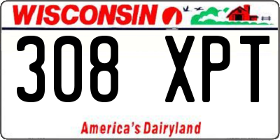 WI license plate 308XPT