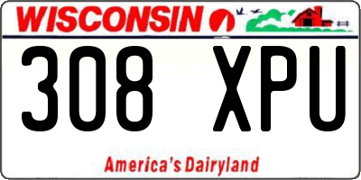 WI license plate 308XPU
