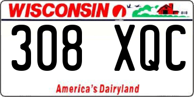 WI license plate 308XQC