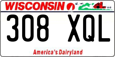 WI license plate 308XQL
