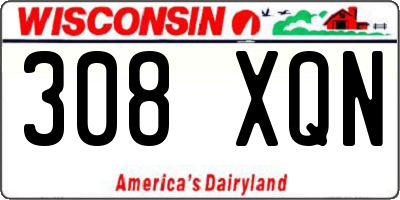 WI license plate 308XQN