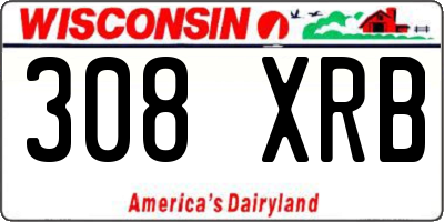 WI license plate 308XRB