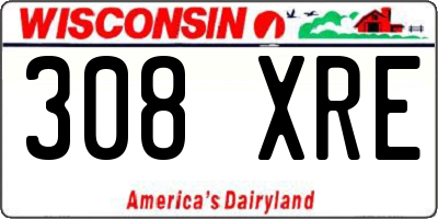 WI license plate 308XRE