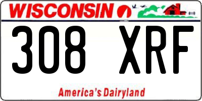 WI license plate 308XRF