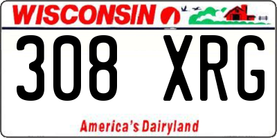 WI license plate 308XRG