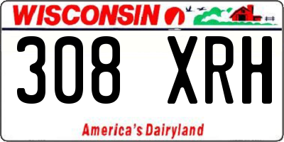 WI license plate 308XRH