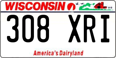 WI license plate 308XRI