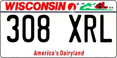 WI license plate 308XRL