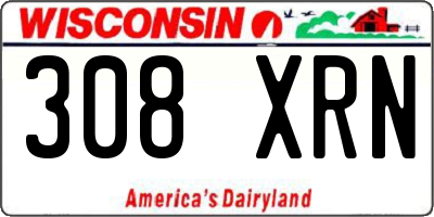 WI license plate 308XRN