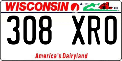 WI license plate 308XRO