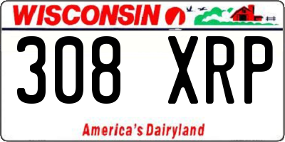 WI license plate 308XRP