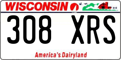 WI license plate 308XRS