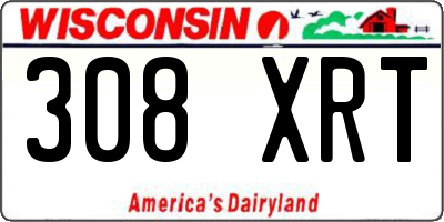 WI license plate 308XRT