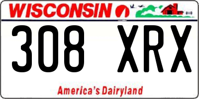 WI license plate 308XRX