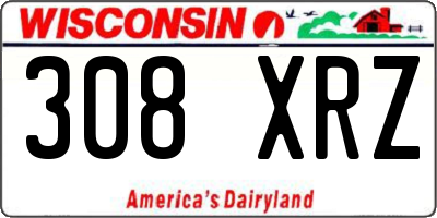 WI license plate 308XRZ