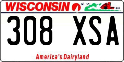WI license plate 308XSA