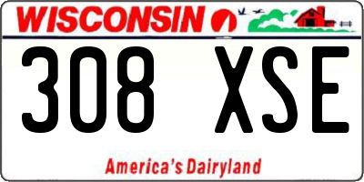 WI license plate 308XSE