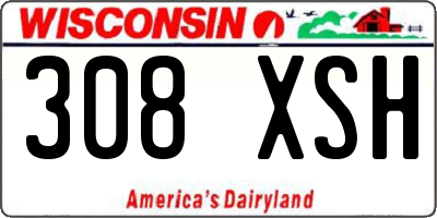 WI license plate 308XSH