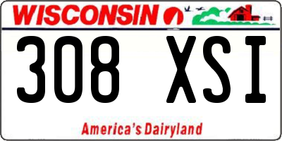 WI license plate 308XSI