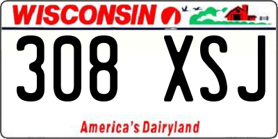 WI license plate 308XSJ