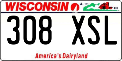 WI license plate 308XSL