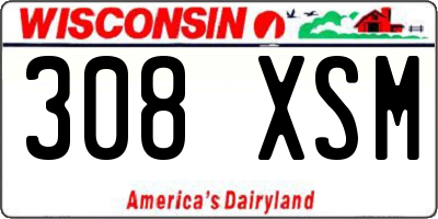 WI license plate 308XSM