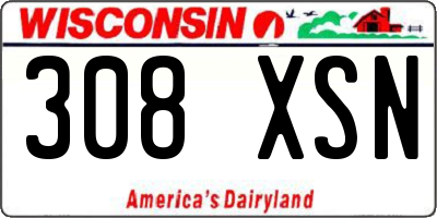 WI license plate 308XSN