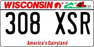 WI license plate 308XSR