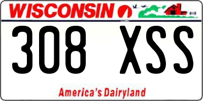 WI license plate 308XSS