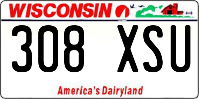 WI license plate 308XSU