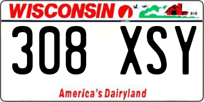WI license plate 308XSY