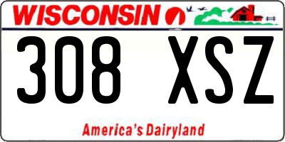 WI license plate 308XSZ