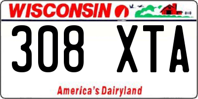 WI license plate 308XTA