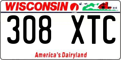 WI license plate 308XTC