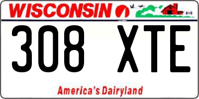 WI license plate 308XTE