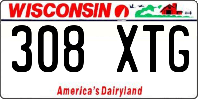 WI license plate 308XTG