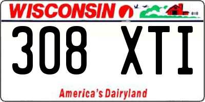 WI license plate 308XTI