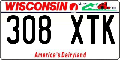 WI license plate 308XTK