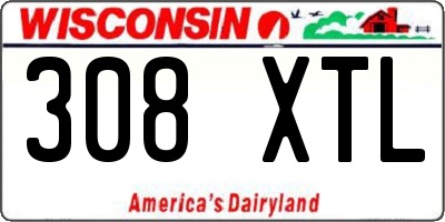 WI license plate 308XTL