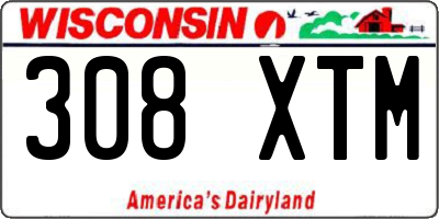 WI license plate 308XTM