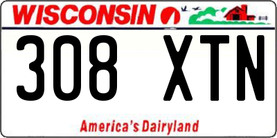 WI license plate 308XTN