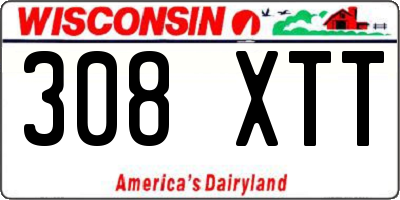 WI license plate 308XTT