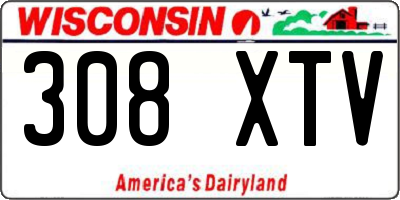 WI license plate 308XTV