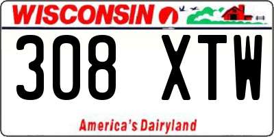 WI license plate 308XTW