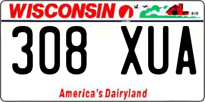 WI license plate 308XUA