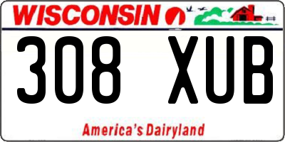 WI license plate 308XUB