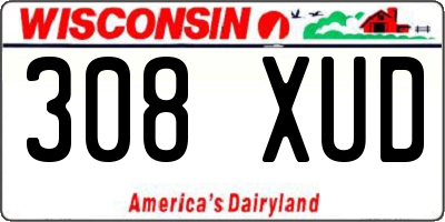WI license plate 308XUD